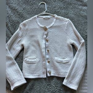 Abercrombie & Fitch Cream Textured Cardigan